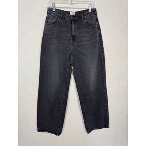 Abrand A Carrie Jean Black High Rise Wide Leg Denim Jeans Size 30